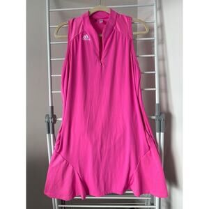 Adidas Primegreen AEROREADY Sleeveless Golf Dress GL6760 Screaming Pink XL